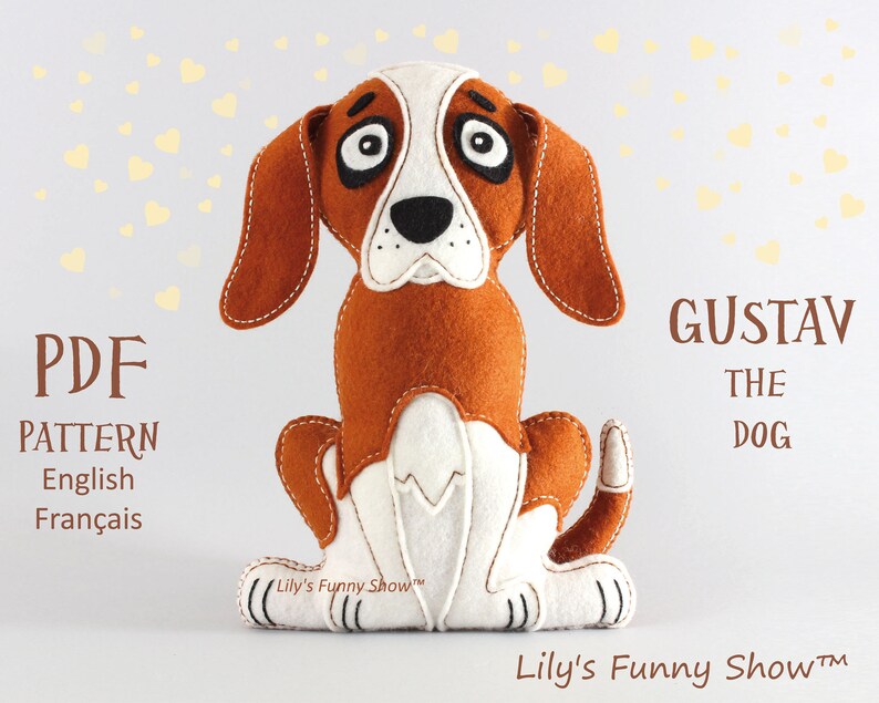 Patron PDF & SVG-Chien en feutrine-Patron de peluche à | Etsy France