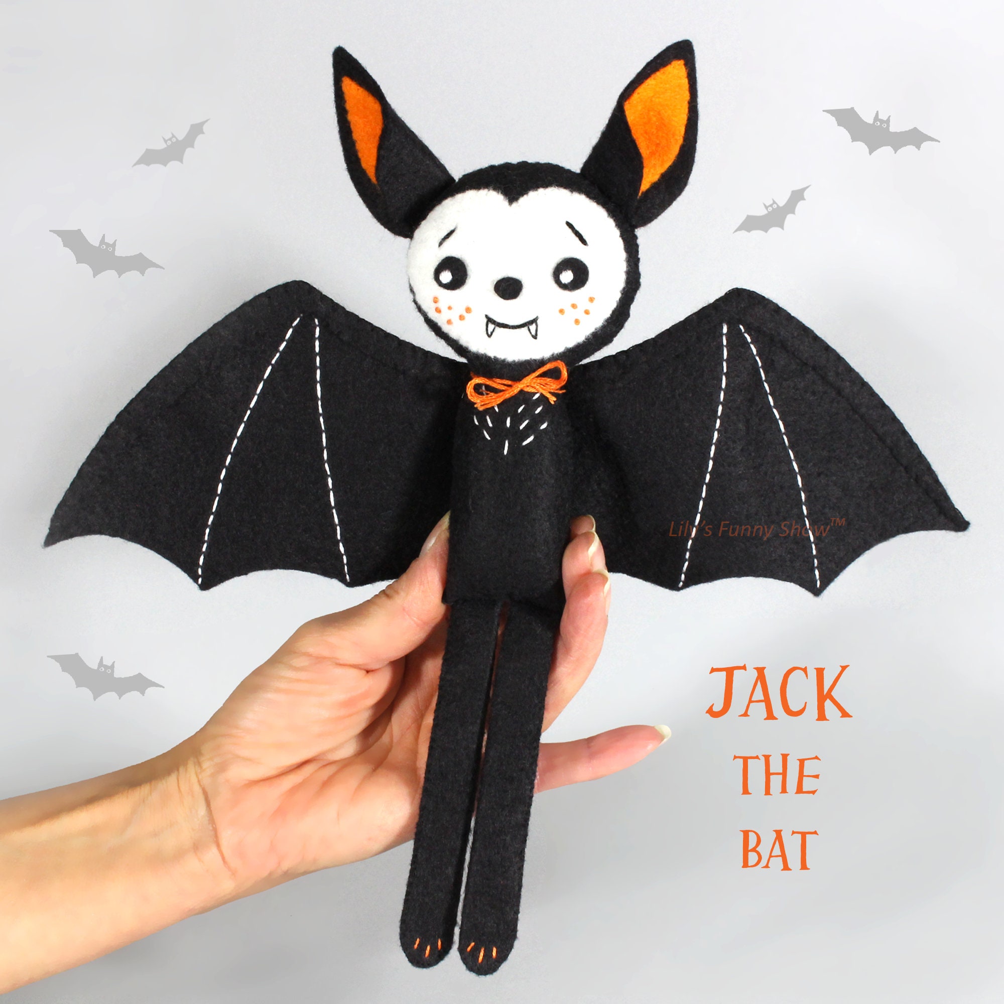 Bat Halloween Pattern Plush Doll Pattern Softie Pattern | Etsy