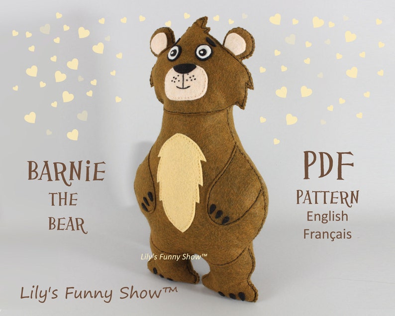 Ours Patron de Couture Feutrine Patron PDF-Téléchargement | Etsy