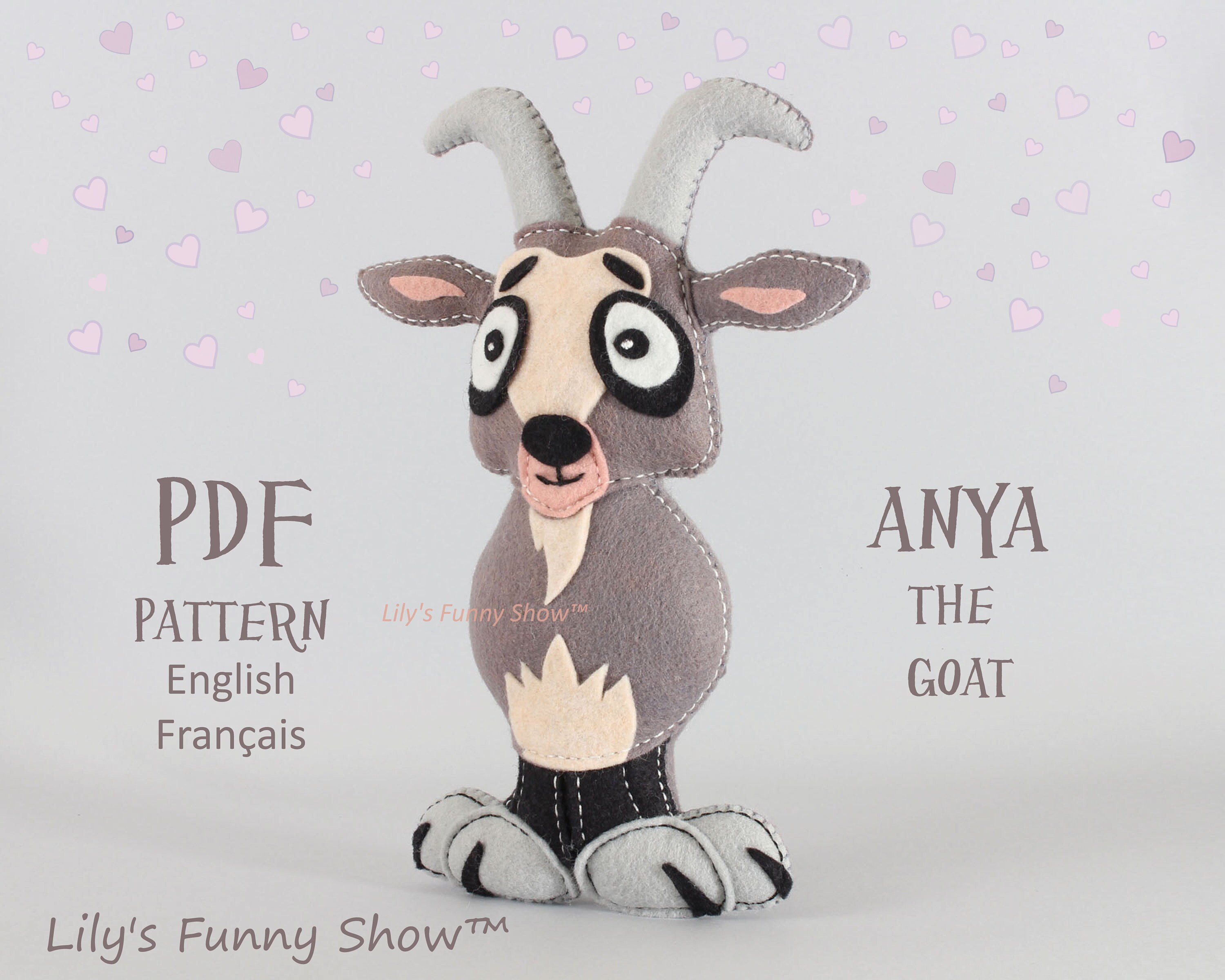 Felt Goat PDF & SVG Patternpdfinstant Downloadfelt Plush Etsy New Zealand