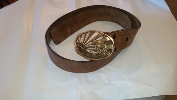 Rams Horn Solid Bronze Belt Buckle 1976 vintage, … - image 1