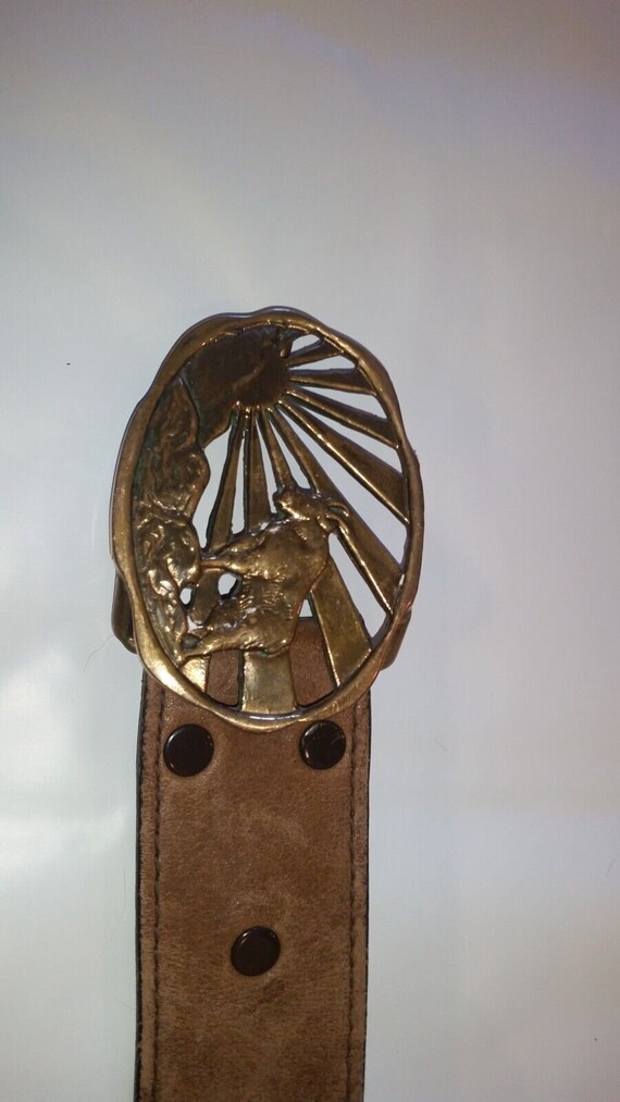 Rams Horn Solid Bronze Belt Buckle 1976 vintage, … - image 4
