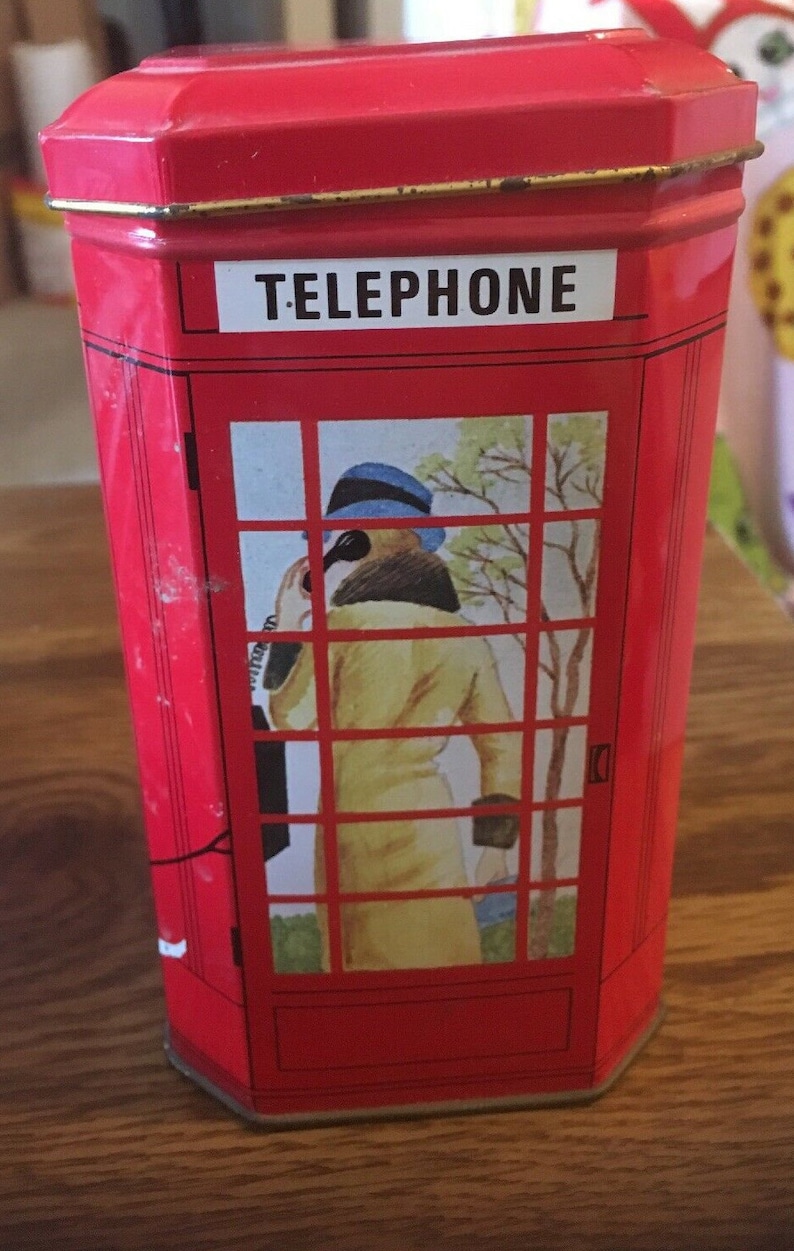 Vintage 6 Biscuit tin Telephone Booth Bank Case Etsy