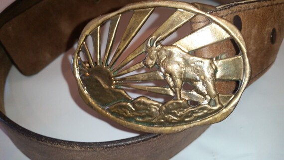 Rams Horn Solid Bronze Belt Buckle 1976 vintage, … - image 2