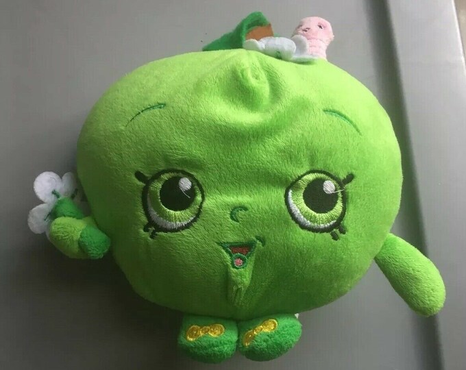 Shopkins Green Apple Blossom 7 Plush With Worm Etsy