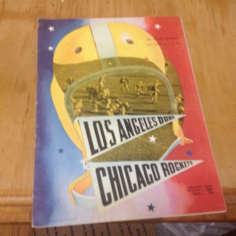 Los Angeles Dons vs.Chicago Rockets Football Program,Oct 8 1948
