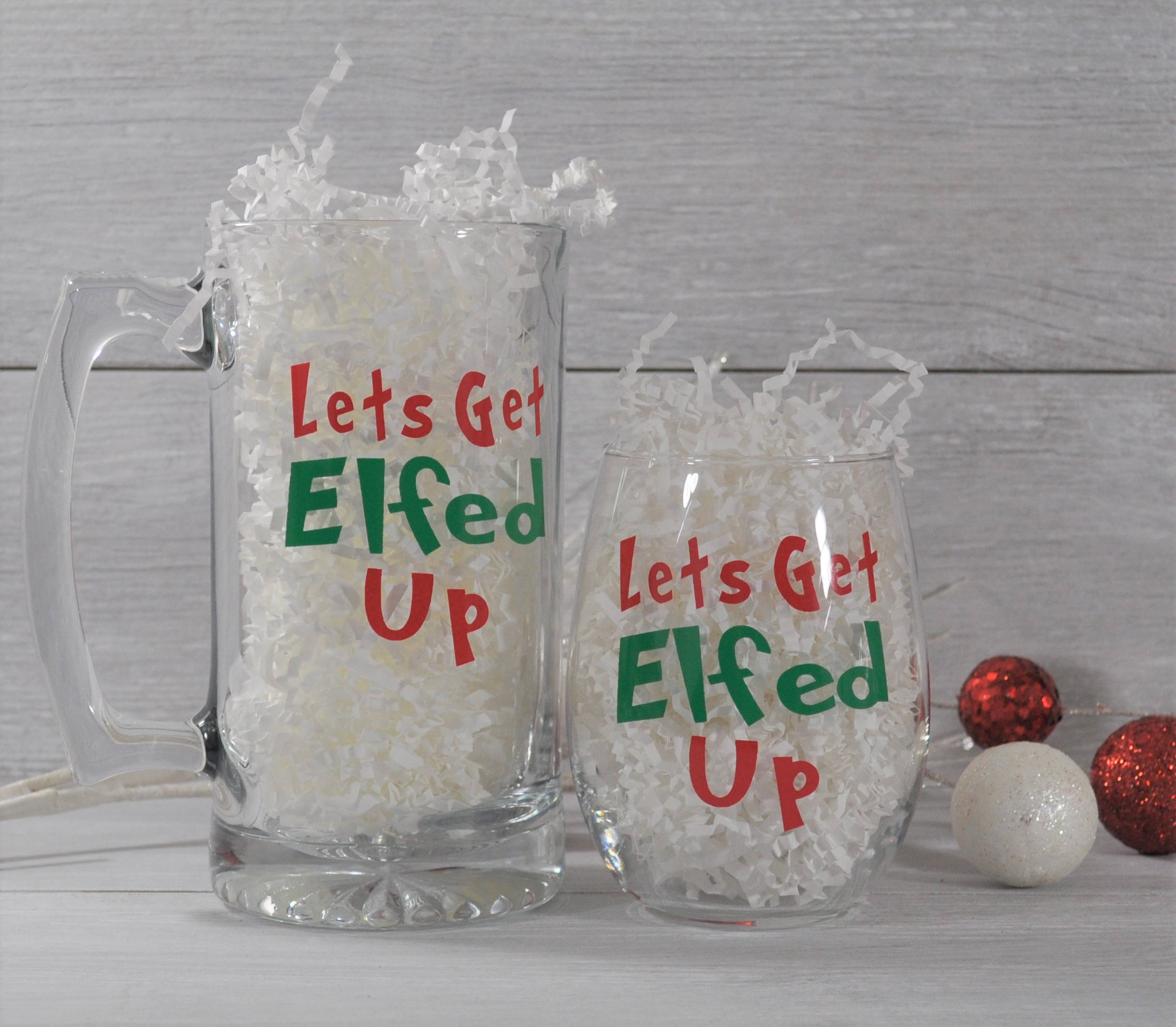 Christmas Wine Glass Funny wine glass Beer Mug Set Lets Get Etsy
