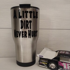 Dirt Track Racing Tumbler: Insulated Stainless Steel Travel Mug
