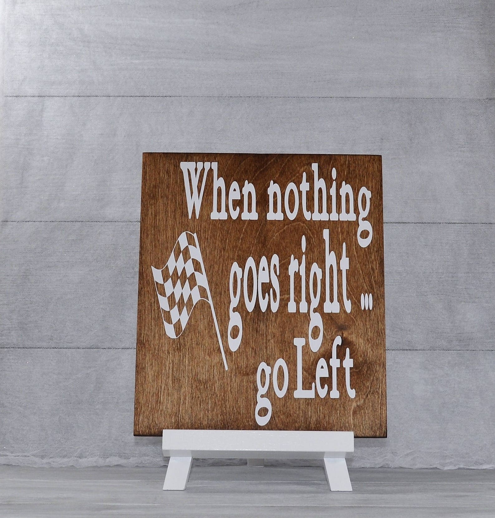 Rustic Racing Wood Sign: 