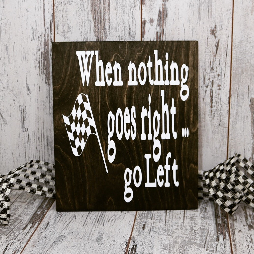 Rustic Racing Wood Sign: 