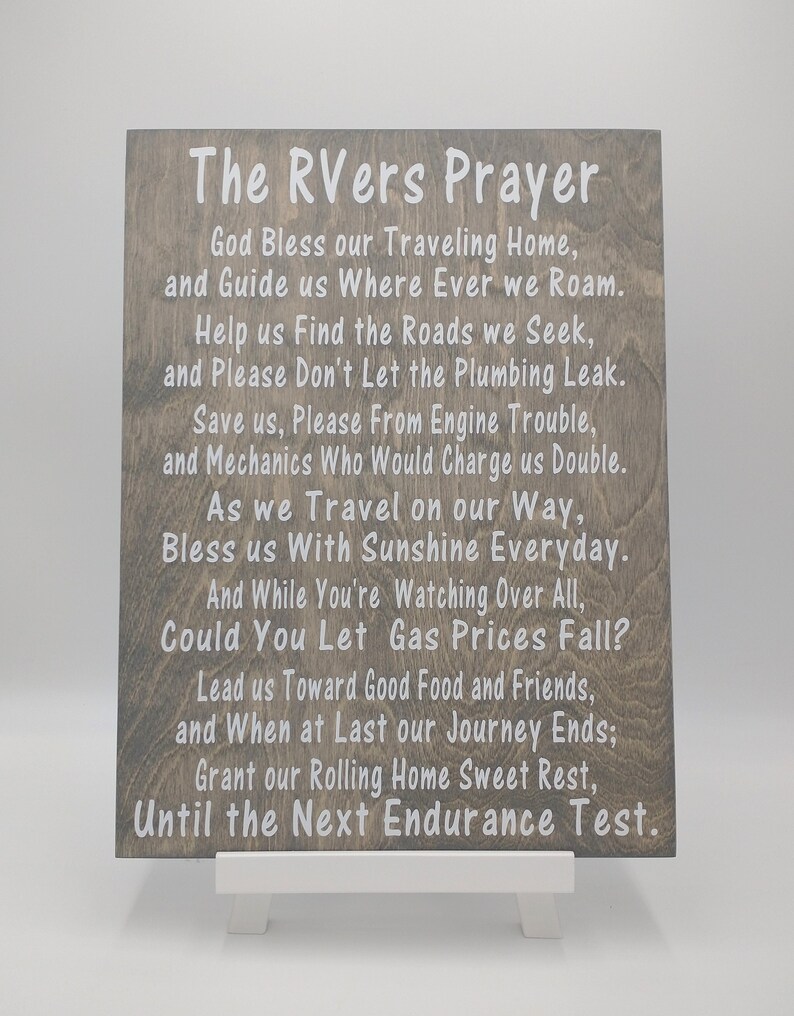 Reivers Signs Rvers Prayer Wood Sign: Rustic Camper Decor, Traveler Gift - Etsy