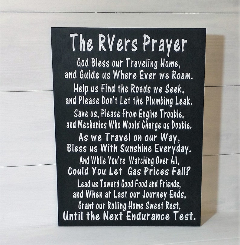 RVers Prayer.RV Deco .Camper Decor.RV Gift.Trailer Decor. image 1
