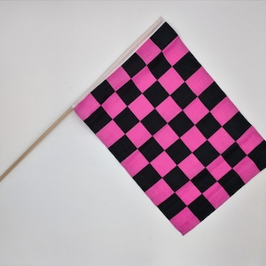 Pink & Black Checkered Racing Flag: Autograph Racetrack Toy