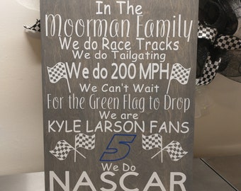 Personalized NASCAR Family Wood Sign: Racing Fan Gift