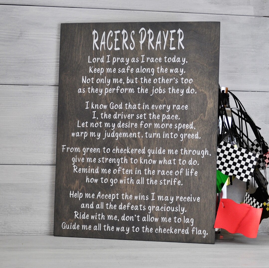 Racing . Racing Sign. Racers Prayer . Racing Decor . Wood Sign . Wall ...