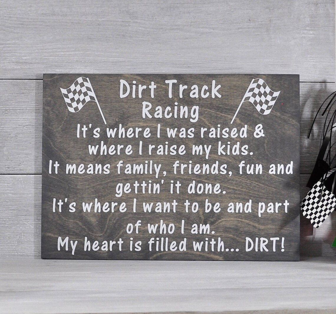 Dirt Track Racing Wood Sign: Motorsports Home Decor - Etsy