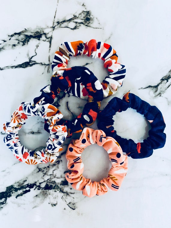 Thin Hair Scrunchie 30 Colours Hair Ties Floral Hair Tie Etsy