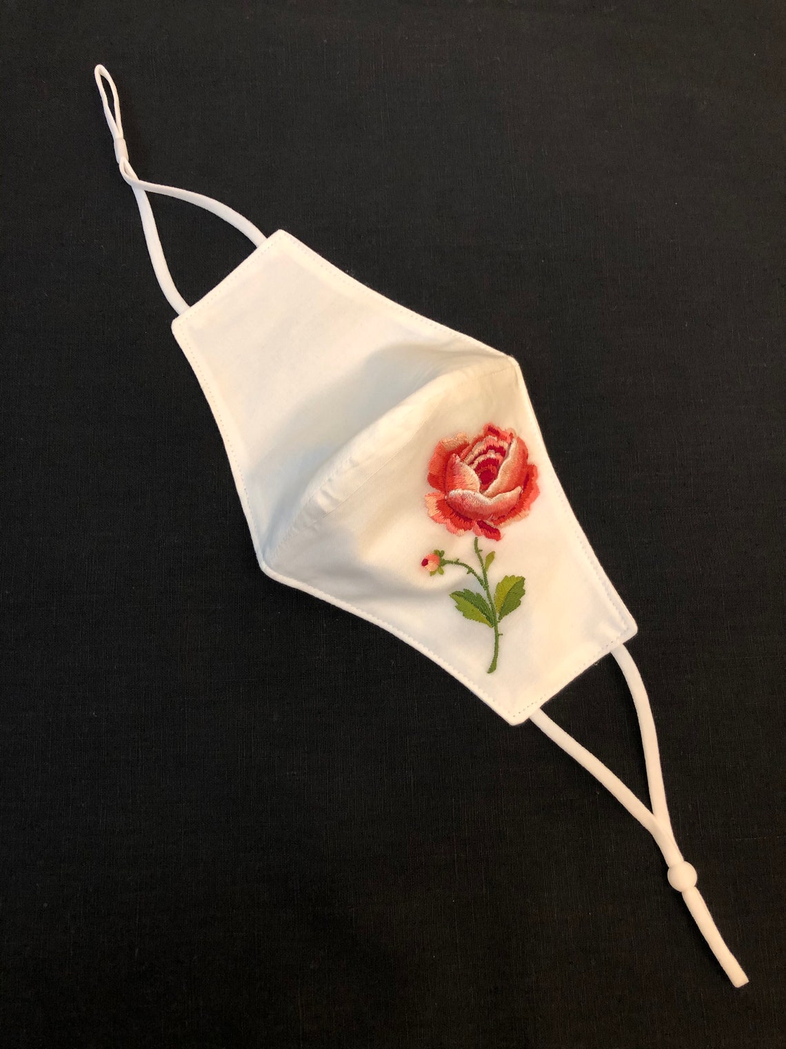 Embroidered rose face mask  etsy Embroidered rose face mask  etsy