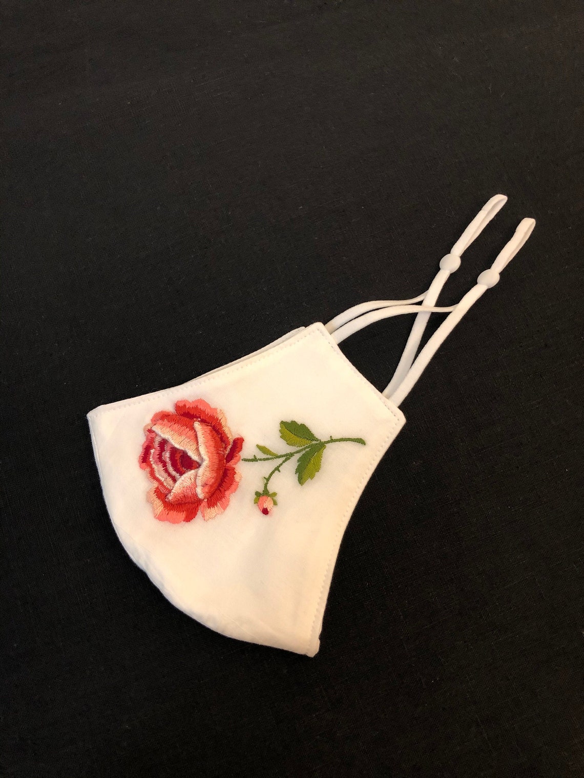 Embroidered rose face mask  etsy Embroidered rose face mask  etsy