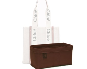 Luxe vilten organizer/insert/voering voor medium Woody Tote gemaakt in Groot-Brittannië