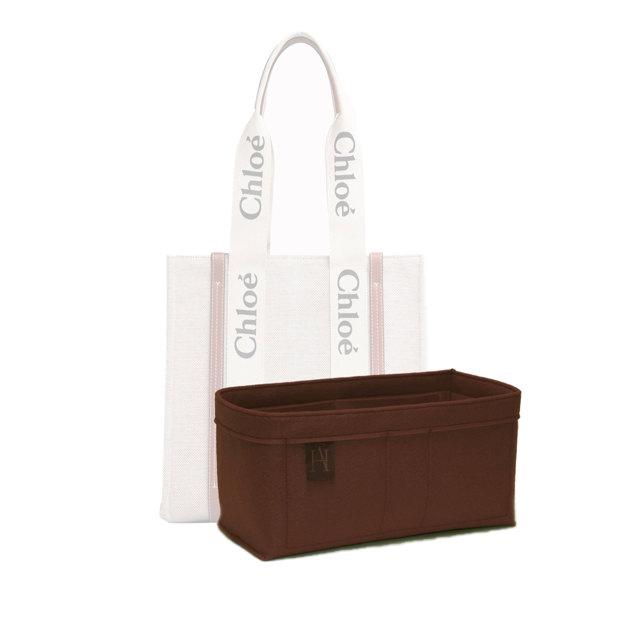 Lckaey purse organizer for chloe woody tote bag insert large medium Small  wallet Felt organizer 1015Beige-M