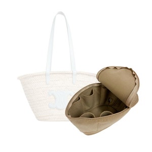 Bespoke Luxury Felt Handbag Liner / Organiser for Medium Triomphe Basket Bag WITH ZIP TOP