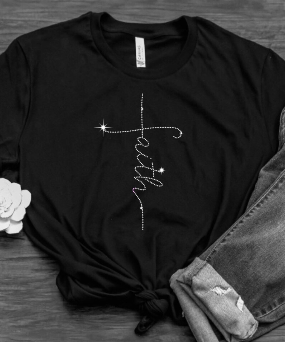 Faith Shirt Bling Faith Tee Rhinestone Faith Shirt Faith - Etsy