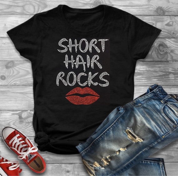 Short Hair Rocks T Shirt Short Hair T Shirt Stylist Shirt Etsy