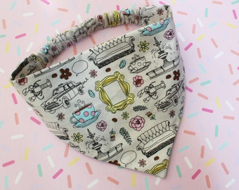 FRIENDS Dog Bandana, Scrunchie Dog Bandana, Personalized Dog Bandana, Slip on Bandana, Gifts For Dogs, Gifts For Pets, Gifts For Dog Lovers