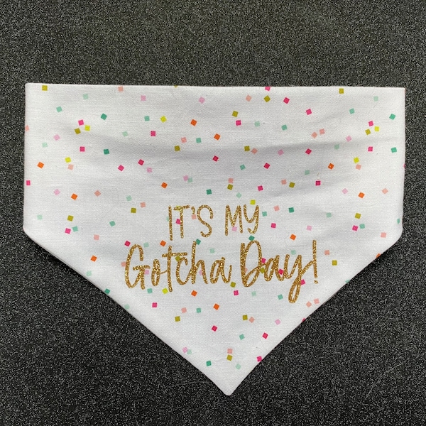 Gotcha Day Dog Bandana, Birthday Dog Bandana, Happy Birthday Dog Bandana, Adoption Day Bandana, Celebration Bandana, Slip On Bandana