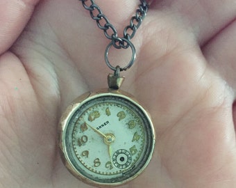 Vintage Pocket Watch Necklace
