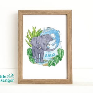 Personalised Elephant Alphabet Print