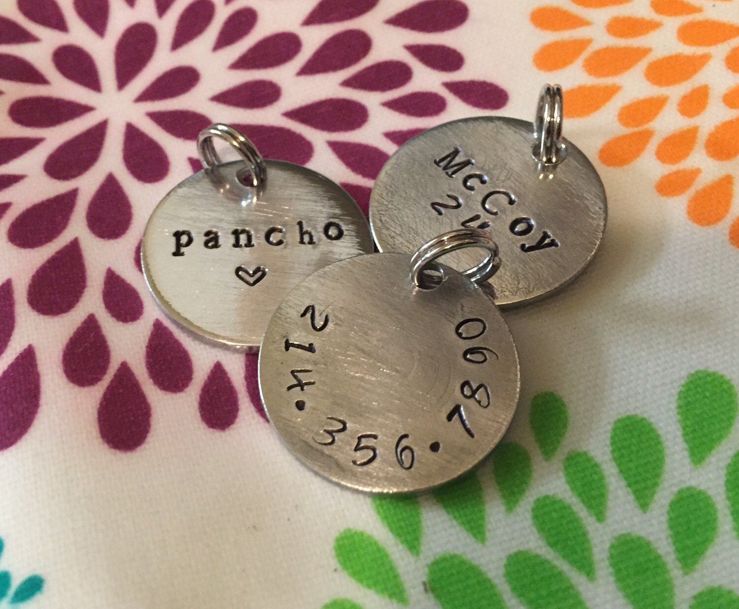 Dog tag / Pet ID tag / Dog tag for Pets / Hand Stamped on a ROUND 1&q…