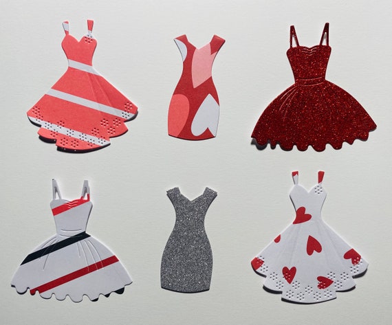 Valentine's Day Dress Die Cuts | Handmade Paper Doll Dress Cutouts | Set of 6 for Art Journals, Collage, Card Making - Etsy Valentine's Day Dress Die Cuts | Handmade Paper Doll Dress Cutouts | Set of 6 for Art Journals, Collage, Card Making - Etsy