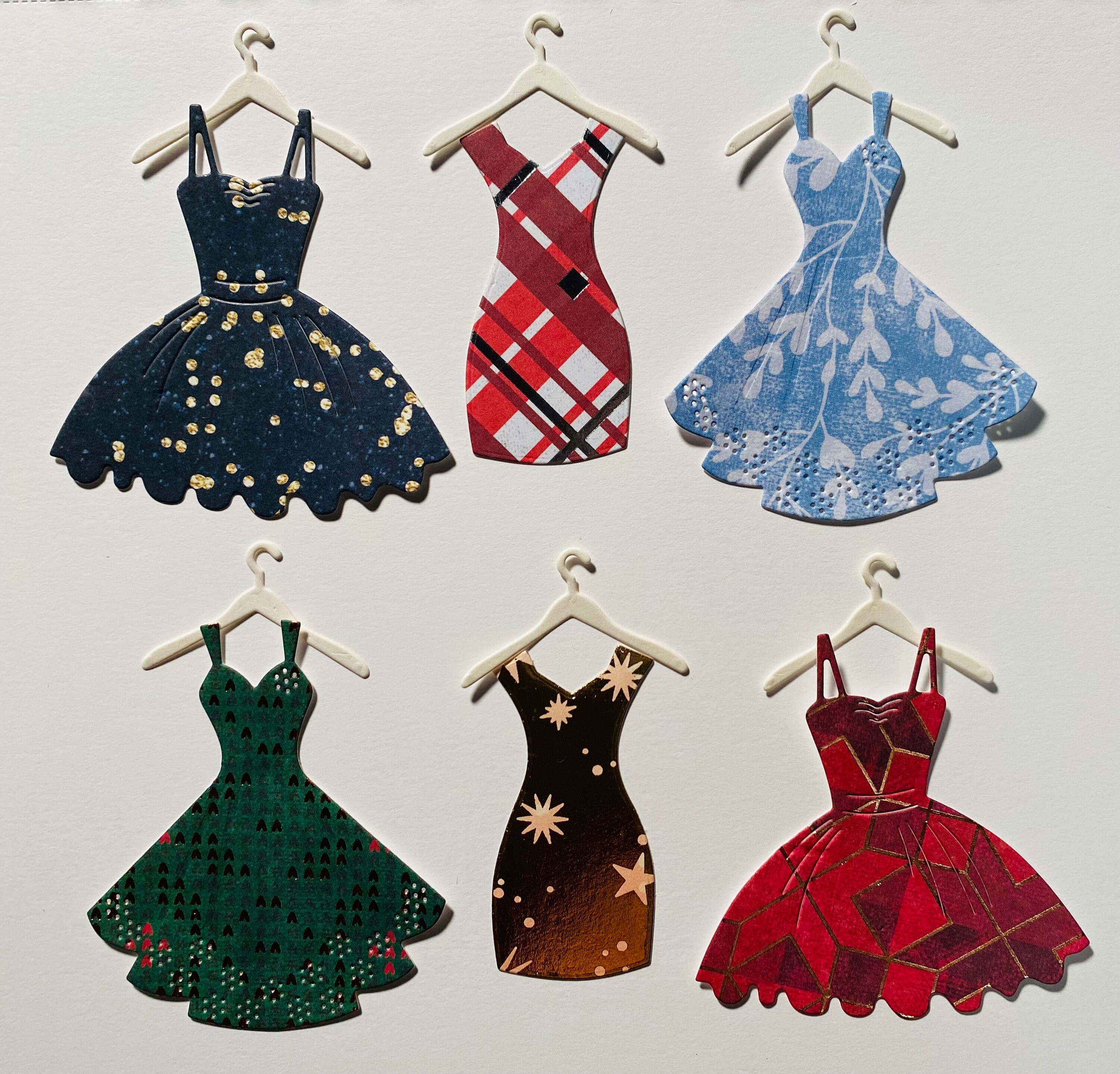 Dress Die Cuts Art Journal Dress Collage Dress Card Dress Die Cuts Paper Doll Dress Handmade Die