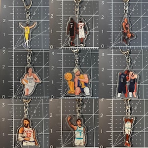 NBA WNBA Acrylic Keychain Basketball Double Sided Souvenir Free Shipping