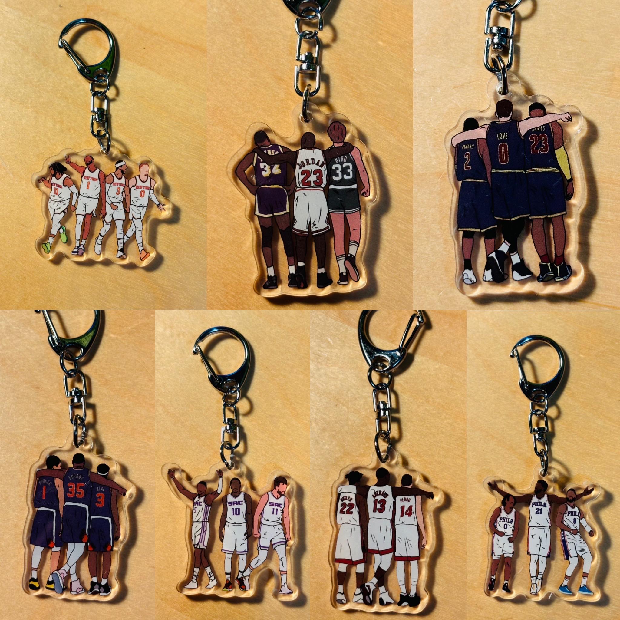 Nba Pvc Keychain NBA WNBA Acrylic Keychain Basketball Double Sided Souvenir Free ...
