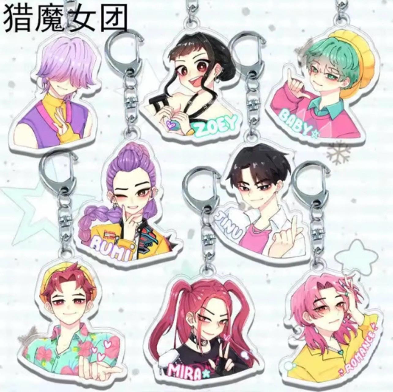 Popular Kpop Tv Demon Hunters Keychain Unters Huntrix Saja Self Made Acrylic Keyring Jewelry Huntr X Bag Pendant Friends Gift I575836783