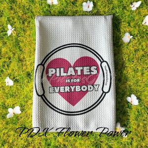 Pilates is for Everybody Pink heart, reformer, The Pilates girl,  Pilates towel, instructor, Pilates instructor, Pilates gifts, reformer