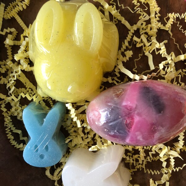 Easter Soap set, Fun Bunny soap set, Easter egg Soap, Peep themed soap, Bunny soaps, Pastel decor, best easter basket filler