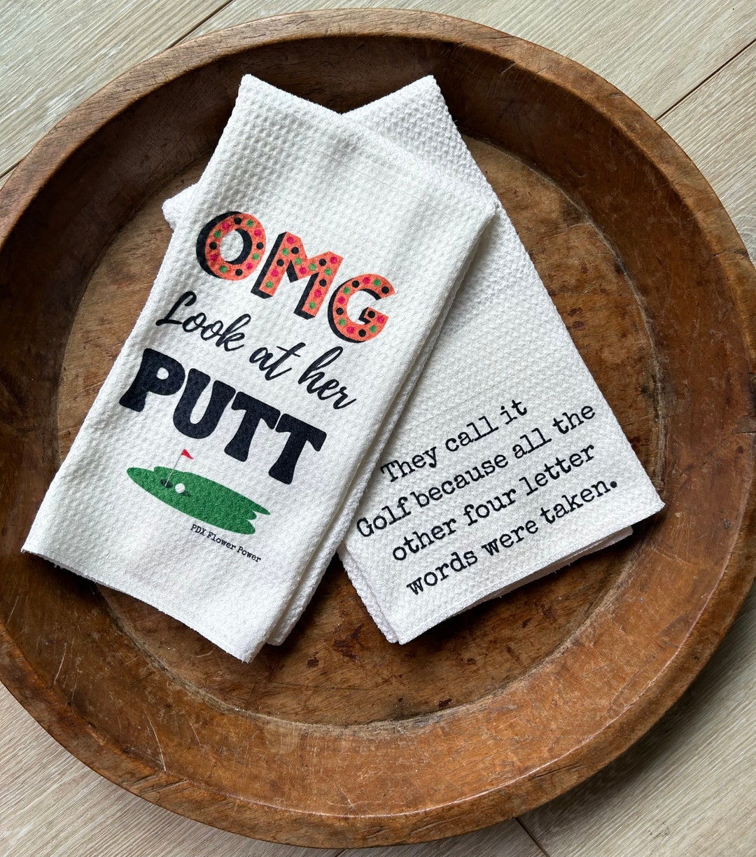 Golf Towel Set Gift for Women Golfers Fun Golf Towelspdx Etsy