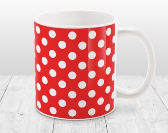 Red polka dot mug | Etsy Red polka dot mug | Etsy