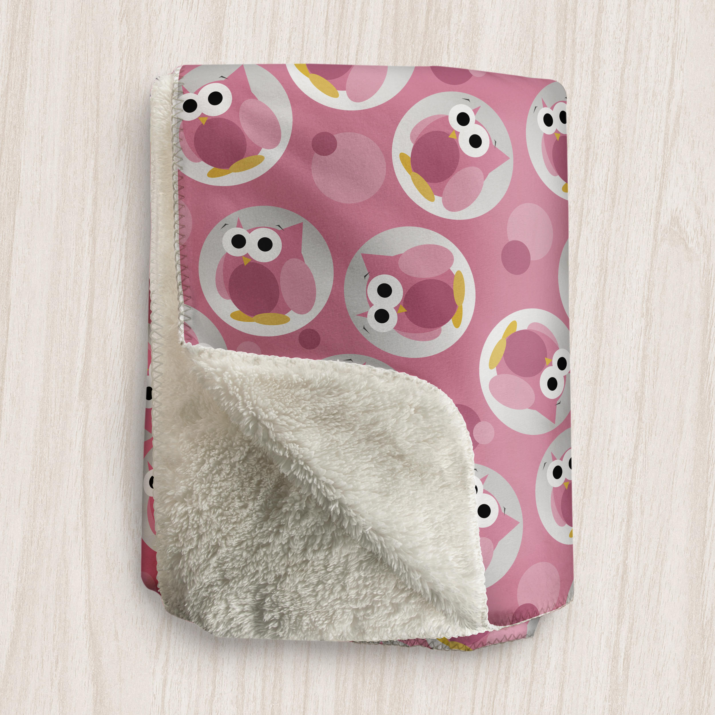 pink owl blanket