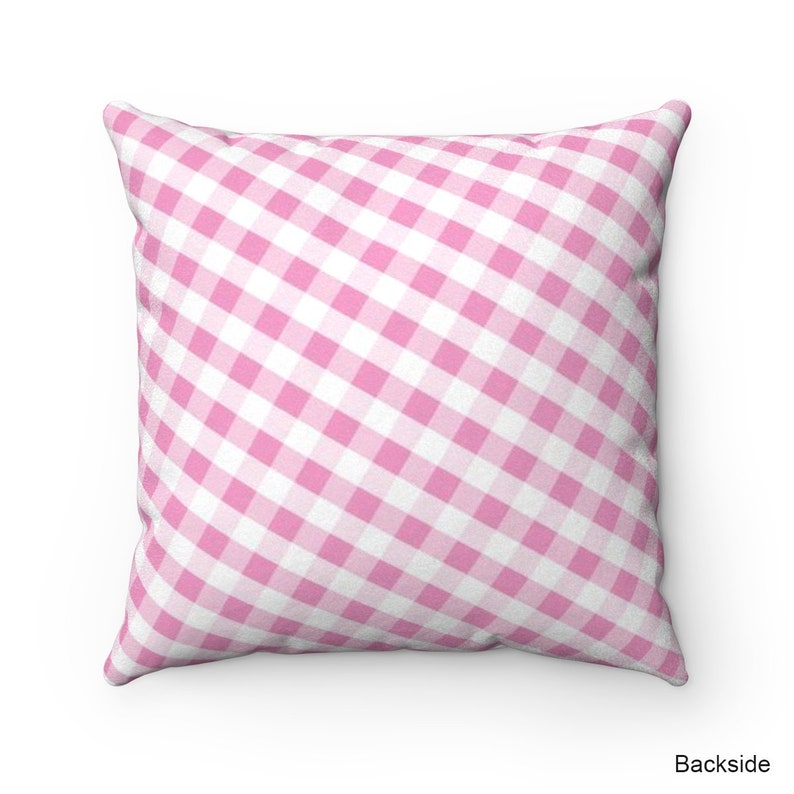 Pink Gingham Throw Pillow White Pink Gingham Pattern 4 Etsy