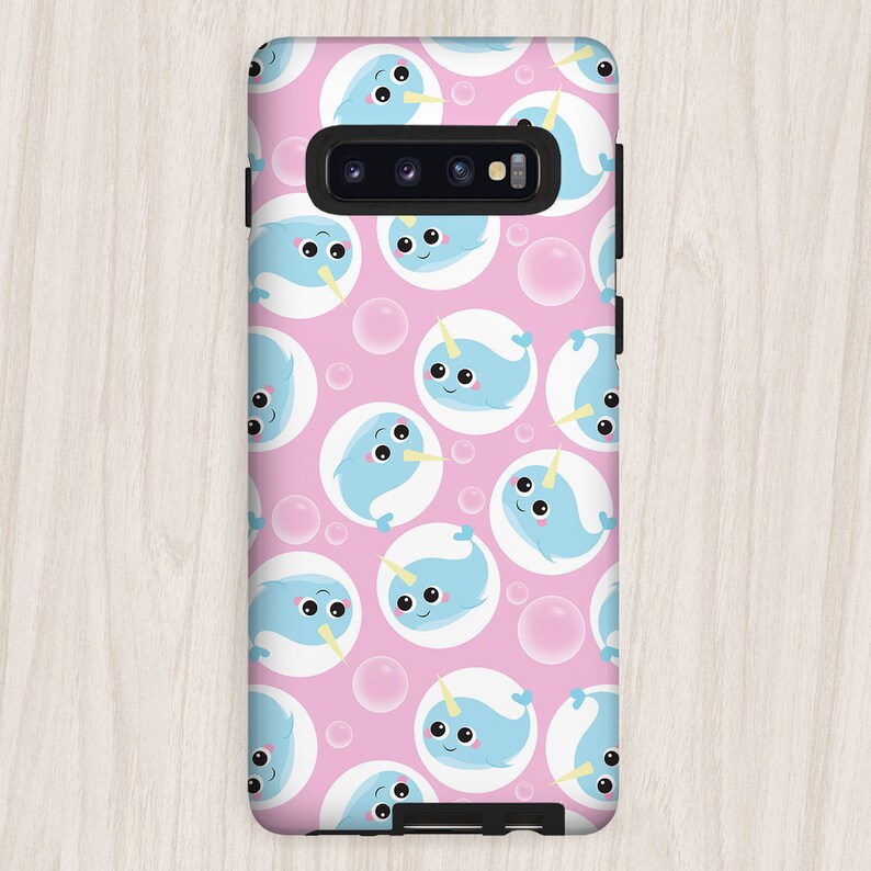 Cute Narwhal Samsung Galaxy Tough Case Pink Adorable Kawaii Etsy