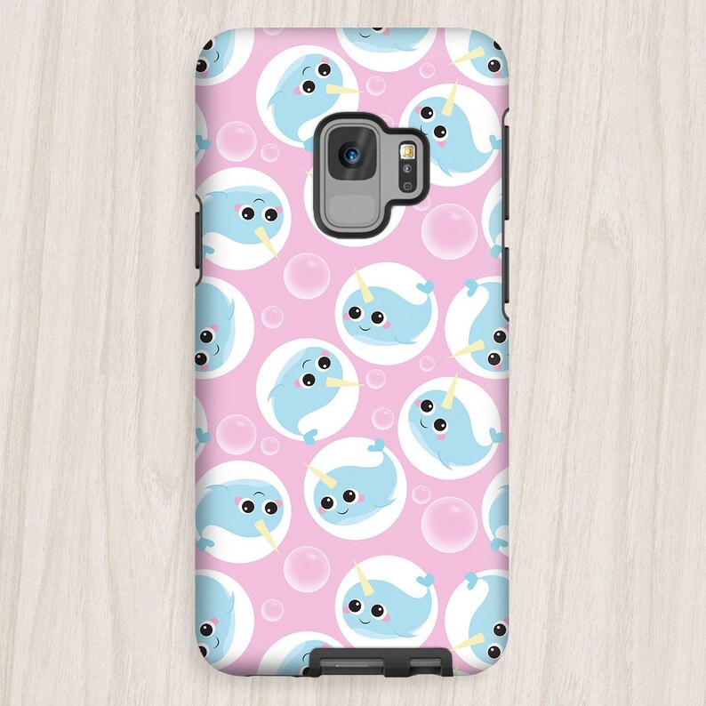 Cute Narwhal Samsung Galaxy Tough Case Pink Adorable Kawaii Etsy