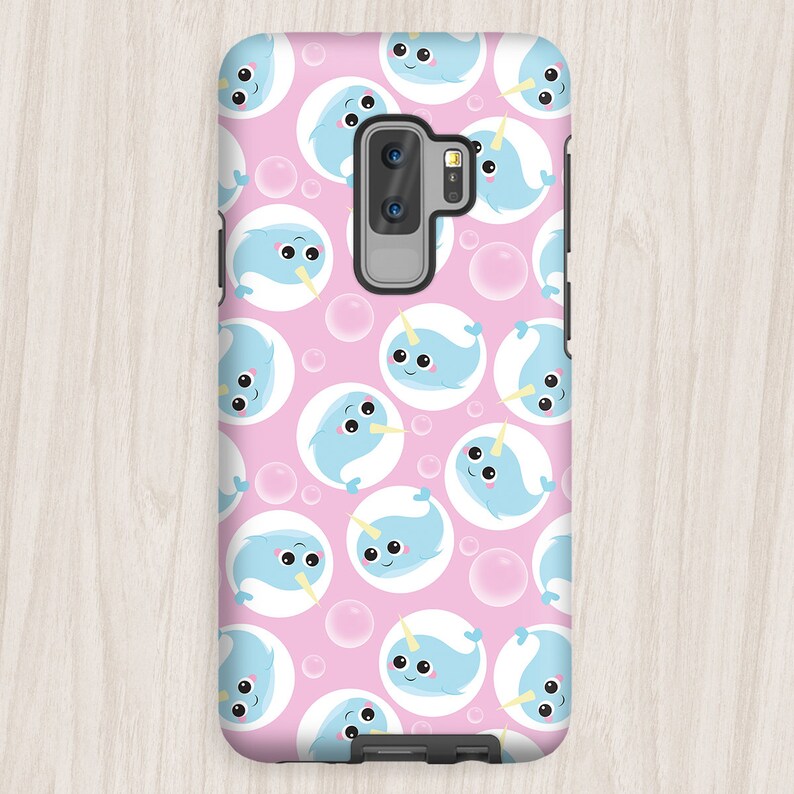 Cute Narwhal Samsung Galaxy Tough Case Pink Adorable Kawaii Etsy