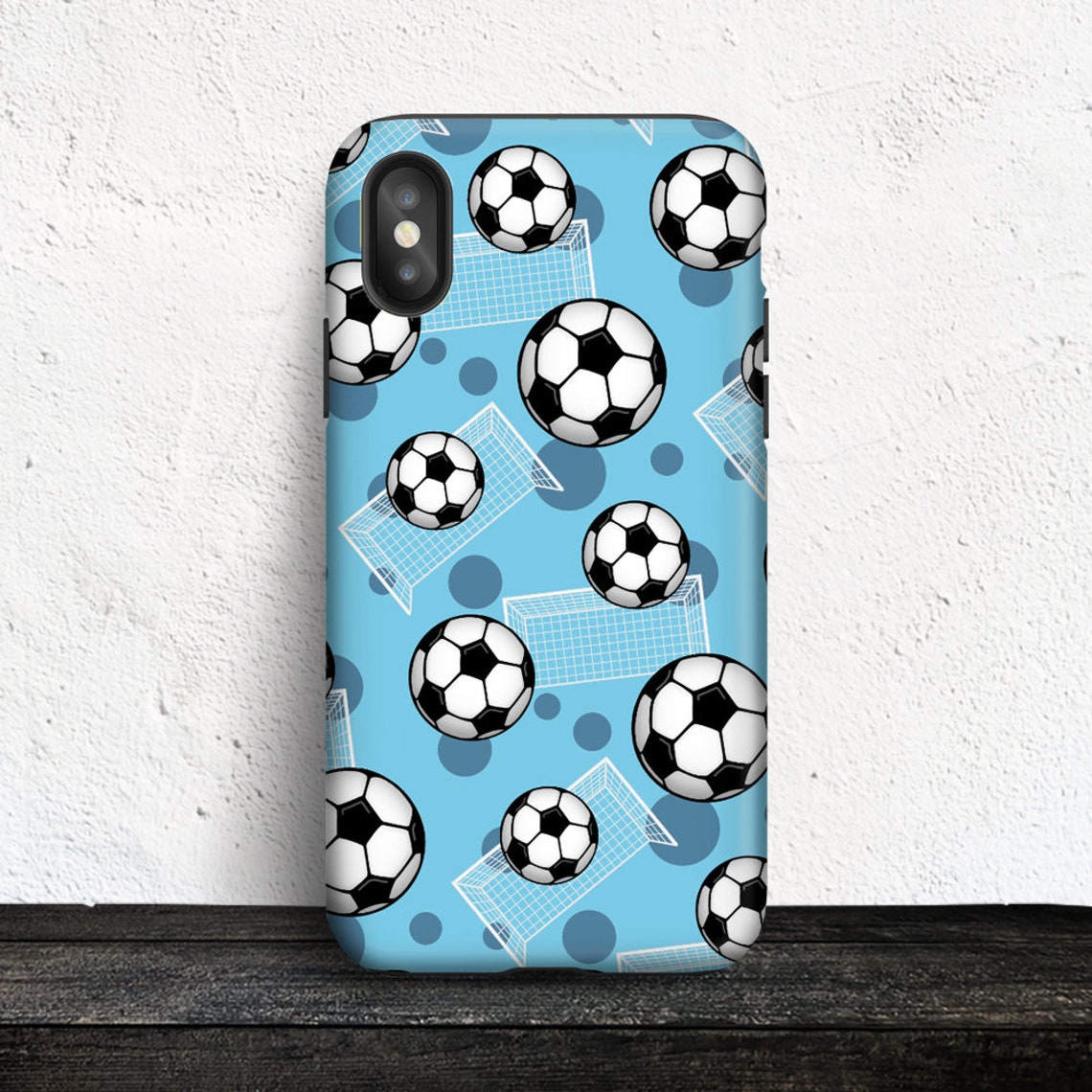 Soccer iPhone TOUGH Case Blue with Soccer Ball and Goal Etsy