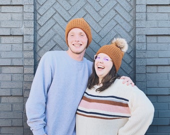 Double Brim Beanie // THE LORELAI // Knit Hat // Knit Beanie // Adult