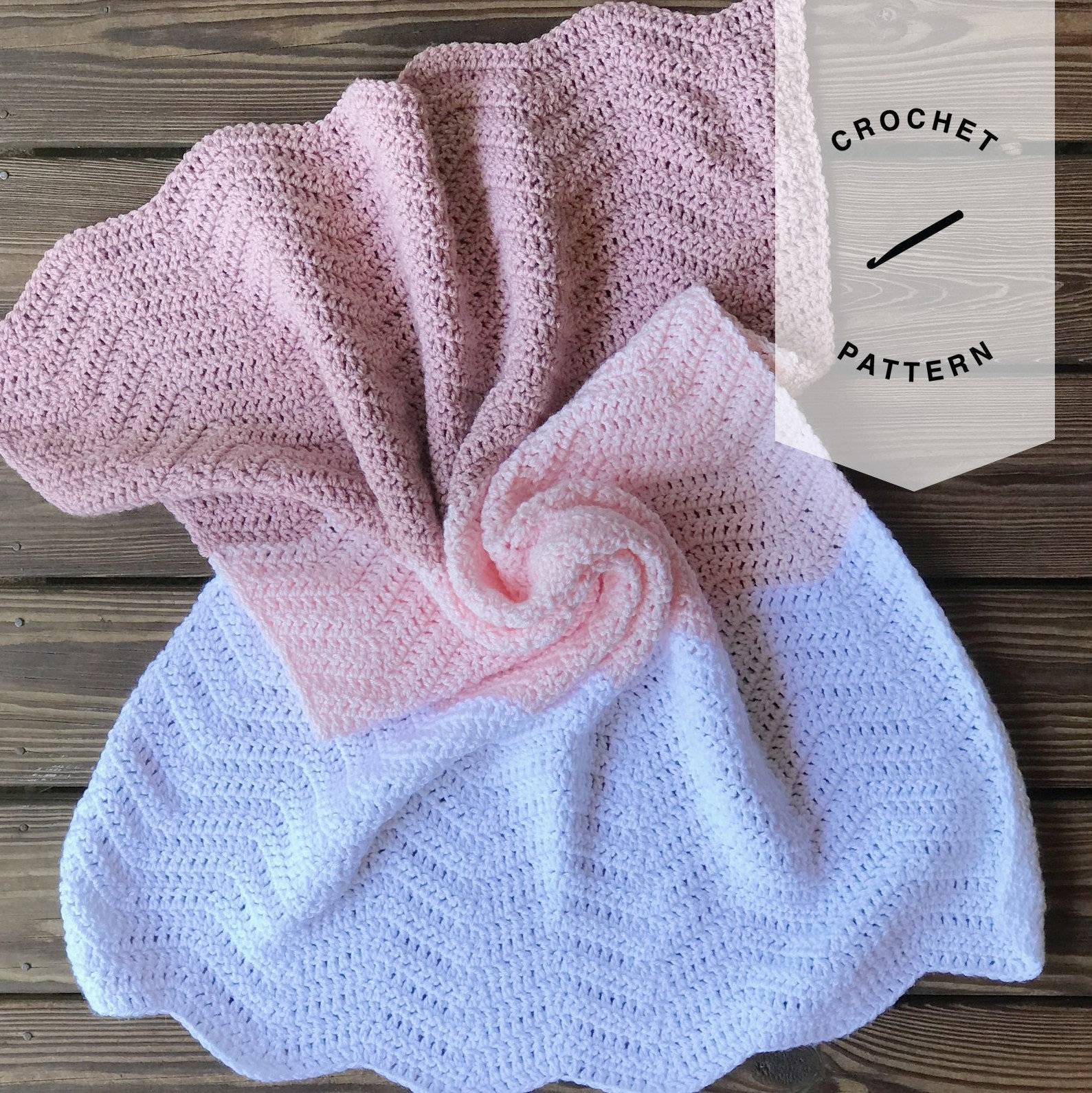 CROCHET PATTERN // Simple Ombre Baby Blanket // Crochet Baby Etsy España